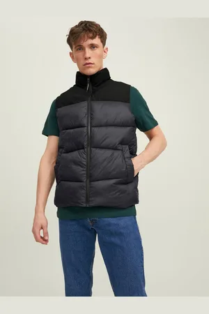 JACK & JONES Mens Zip Up Quilted Gilet - - Size Large