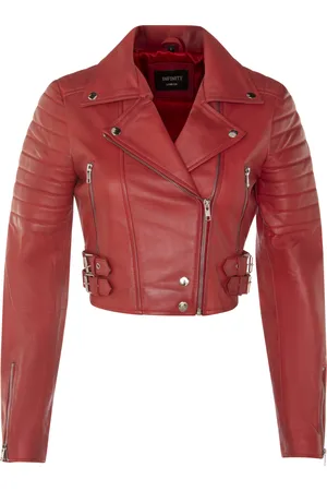 Infinity Womens Cropped Brando Biker Jacket-Damascus - - Size 14 UK