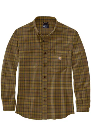 Carhartt Mens Midweight Flannel Long Sleeve Plaid Shirt - - Size 2XL
