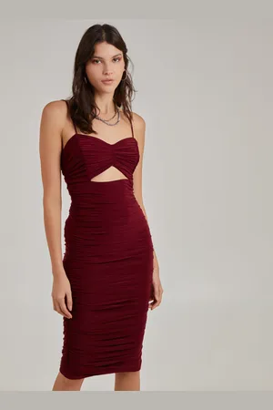 Pink Vanilla Womens Slinky Midi Cut Out Dress - - Size 8 UK