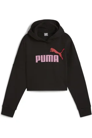 PUMA Youth Girls Essentials Logo Cropped Hoodie - - Size 9-10Y