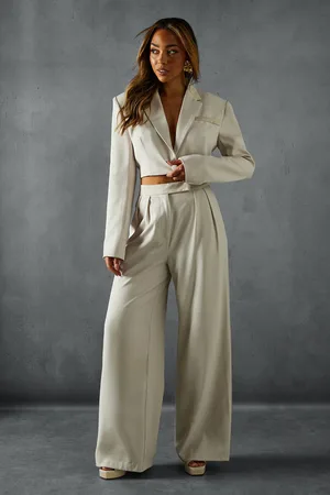 MissPap Womens Tailored Satin Waistband Trousers - - Size 8 UK