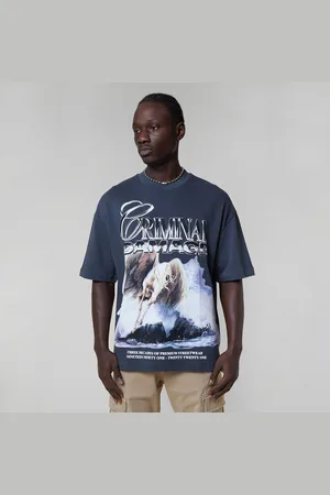 Criminal Damage Mens T-Shirt Short Sleeve Crew Neck Graphic Front - - Size X-Large