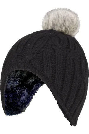 Heat Holders Girls Cable Knitted Beanie Hat with Pom Pom Bobble for Winter