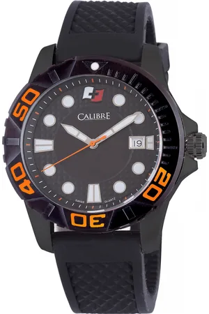 Calibre Mens Akron Swiss Made Movement Watch Rubber Strap Dial - One Size