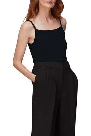 Whistles Womens Scalloped Edge Rib Vest - - Size Medium