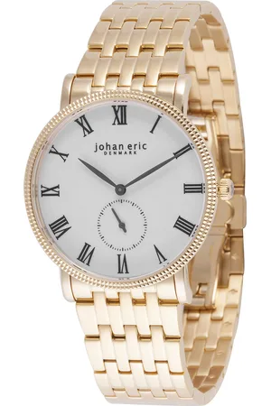 Johan Eric Holstebro Mens Watch, Rose Case, White Dial, Bracelet Stainless Steel - One Size