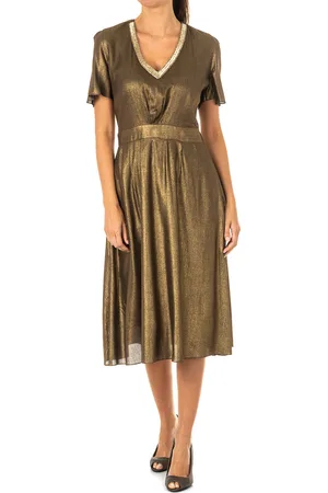 La Martina Womens short sleeve V-neck dress KWD007 - viscose - Size Large
