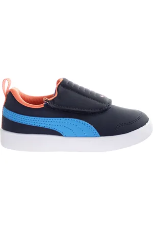 PUMA Childrens Unisex Courtflex v2 Padded V Kids Navy Trainers - - Size UK 9 Kids
