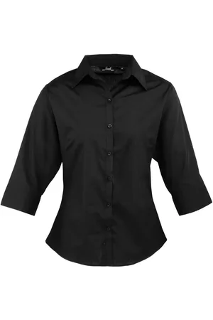 Premier Womens/Ladies Poplin 3/4 Sleeve Shirt - Size 6 UK