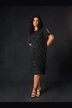Live Unlimited London Womens Embellished Cold Shoulder Dress - Size 20 UK