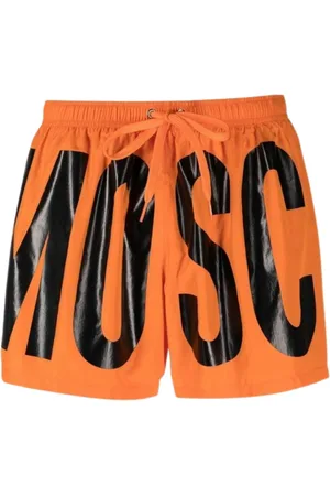 Moschino Mens Brand Print Logo Short Swim Shorts - Size Medium