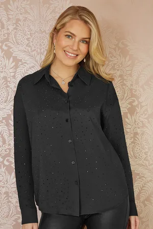 Mela Womens All Over Gem Long Sleeve Shirt - Size 10 UK