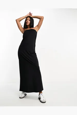 ASOS Womens bandeau maxi dress in black - - Size 4 UK