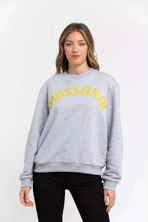 Trussardi WoMens Gray Cotton Sweater - - Size Large