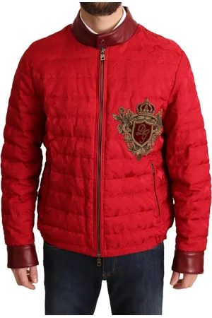 Dolce & Gabbana Mens Stunning Bomber Jacket with Gold Crown Logo - - Size IT 48 (Men