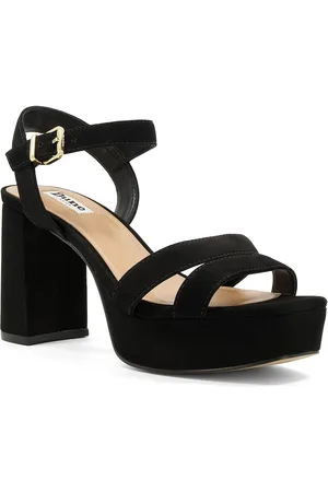 Dune Womens Ladies MOLTEN Leather Mid-Platform Sandals - Suede - Size UK 8