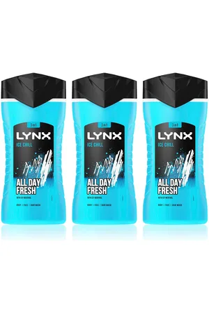 Lynx Mens Ice Chill 12-H Refreshing Fragrance Shower Gel Body Wash for Men, 3x225ml - - One Size