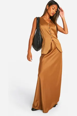 Boohoo Womens Fluid Satin Bias Maxi Skirt - - Size 10 UK