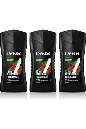 Lynx Mens Africa 12-H Refreshing Fragrance Shower Gel Body Wash for Men, 3x225ml - - One Size