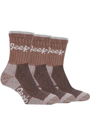Jeep Womens TERRAIN - 3 Pairs Cotton Walking Hiking Socks for Ladies - - Size UK 4-6.5