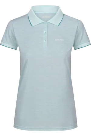 Regatta Womens/Ladies Remex II Polo Neck T-Shirt (Bleached Aqua) - - Size 14 UK