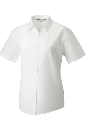 Russell Athletic Collection Womens/Ladies Poplin Easy-Care Short-Sleeved Shirt - Size 10 UK