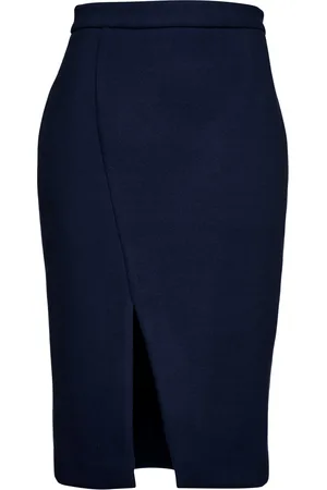 Conquista Womens Blue Faux Mouflon Pencil Skirt - Size Small