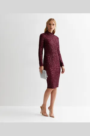 Gini London Womens Sequin High Neck Bodycon Dress - - Size 8 UK