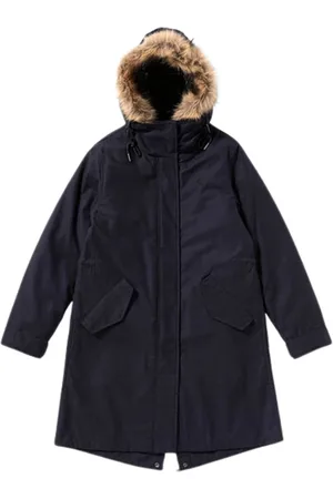 Fred Perry Womens Hooded Zip-In Liner Parka 2 In 1 Navy Jacket Polyamide - Size Small