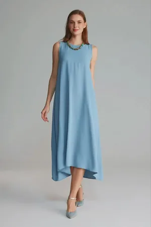 Gusto Womens Long Dress With Tie Detail - - Size Large