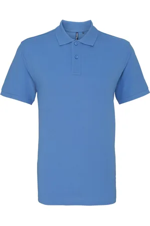 Asquith Mens Plain Short Sleeve Polo Shirt (Cornflower) - Cotton - Size 3XL