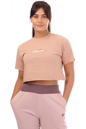 Ellesse Womens Celesi Cropped T-Shirt in Cotton - Size 12 UK