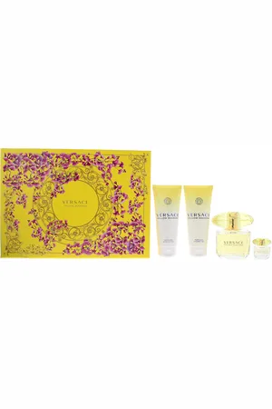 VERSACE Womens Yellow Diamond 4 Piece Gift Set: Eau de Toilette 90ml - Shower Gel 100ml - Body Lotion - Eau de 5ml - - One Size