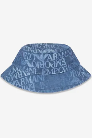 Emporio Armani Kids Unisex Logo Bucket Hat in - Size 12-16Y
