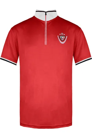 Rossignol Short Sleeve 3/4 Zip Up Mens Virage Polo Shirt RLEMY04 305 Cotton - Size X-Large