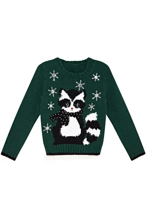 Yumi Girls Racoon Jumper - - Size 5-6Y