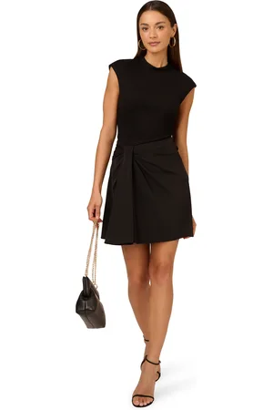 Adrianna Papell Womens Ponte Combo Short Dress in - Size 18 UK