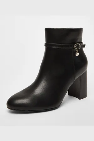 Quiz Womens Faux Leather Heeled Ankle Boot - Size UK 7