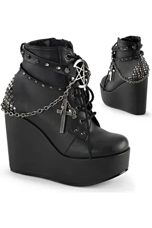 Demonia Womens Poison 101 Vegan Leather Ankle Boots - Size UK 3