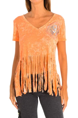 Zumba Fitness Womens short-sleeved V-neck sports T-shirt Z1T00401 - - Size Large