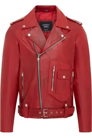 Infinity Mens Cow-Hide Biker Brando Jacket - Pargas - Size Large