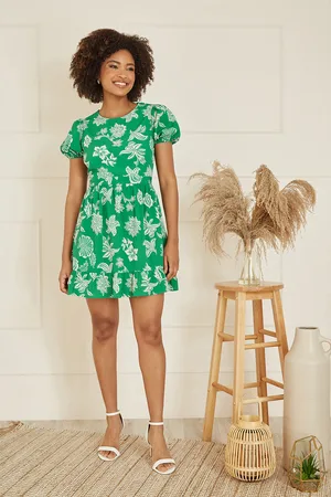 Mela Womens Floral Print Skater Dress With Back Tie - Size 14 UK