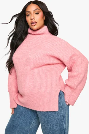 Boohoo Womens Plus Oversized High Neck Knitted Jumper - - Size 22 UK