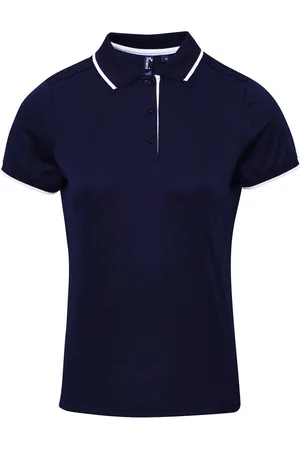 Premier Womens/Ladies Contrast Coolchecker Polo Shirt ( /White) - Size X-Small