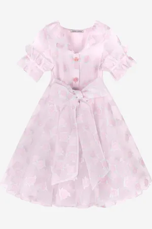 Mama Luma Girls Micro Flowers Princess Dress in - Size 3-4Y