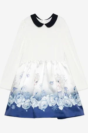 MONNALISA Girls Elsa Roses Dress in - Size 4Y