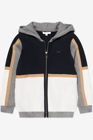 Chloé Chloé Girls Knitted Zip Up Top in Navy - - Size 3Y