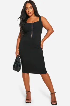Boohoo Womens Plus Corset Bengaline Strappy Bodycon Dress - - Size 26 UK