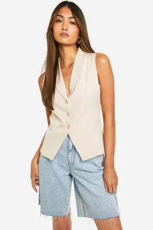 Boohoo Womens Split Hem Longline Waistcoat - - Size 6 UK